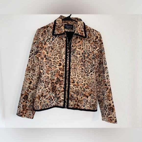 Vintage Giancarlo Ferrari Jungle Print Blazer Zip Up Jacket size 6 - Picture 12 of 16